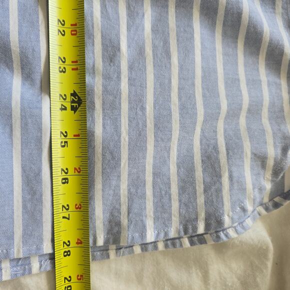 Fahery Womens Stretch Oxford Relaxed Shirt Blue Striped M Organic Cotton Tencel - Picture 9 of 9